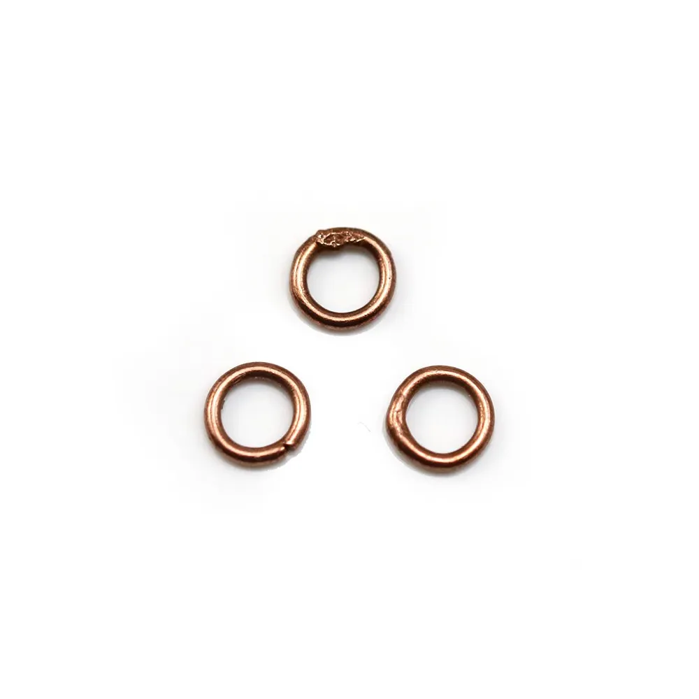 Anneaux rond soudé en métal cuivre 1x6mm x 100pcs