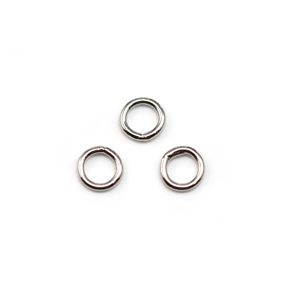 Welded rings, in rhodium metal, in round shape, 1 * 6mm about 100pcs