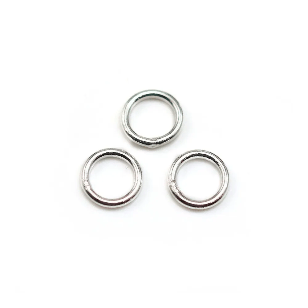 Anneaux ronds soudé en métal argenté 1x7mm x 100pcs