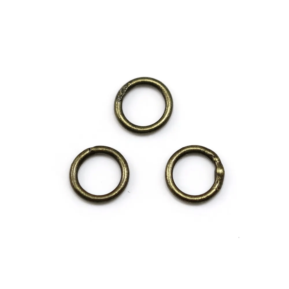 Anneaux rond soudés, métal couleur bronze, 1x7mm environ 100pcs