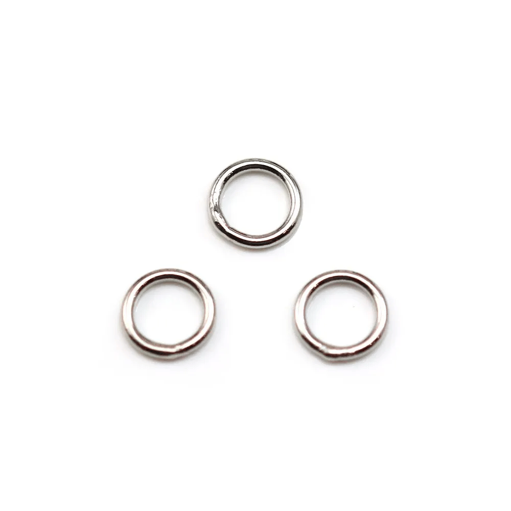 Welded round rings in rhodium medal 1x7mm x 100pcs
