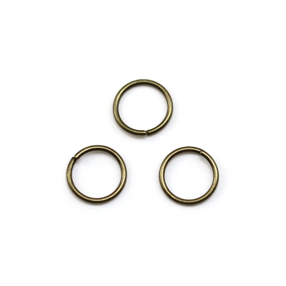 Anneaux ronds ouverts, métal couleur bronze, 0.8x6mm environ 100pcs