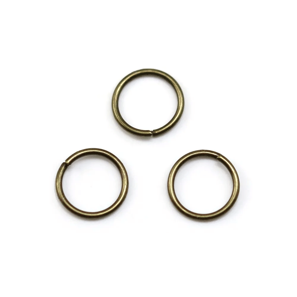 Anneaux ronds ouverts, métal couleur bronze, 0.8x8mm environ 100pcs