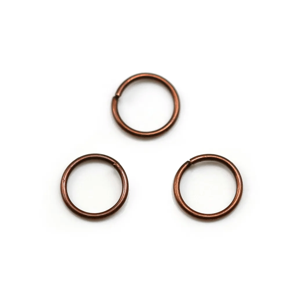 Anneaux ouverts forme ronde, en métal couleur cuivre 0.8x8mm environ 100pcs
