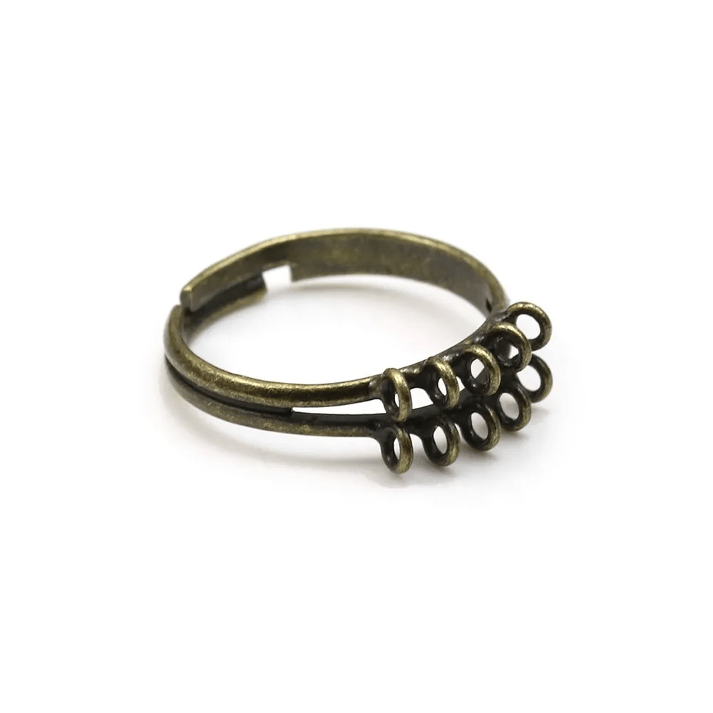 Bague réglable de couleur bronze, 10 anneaux, x 1pc