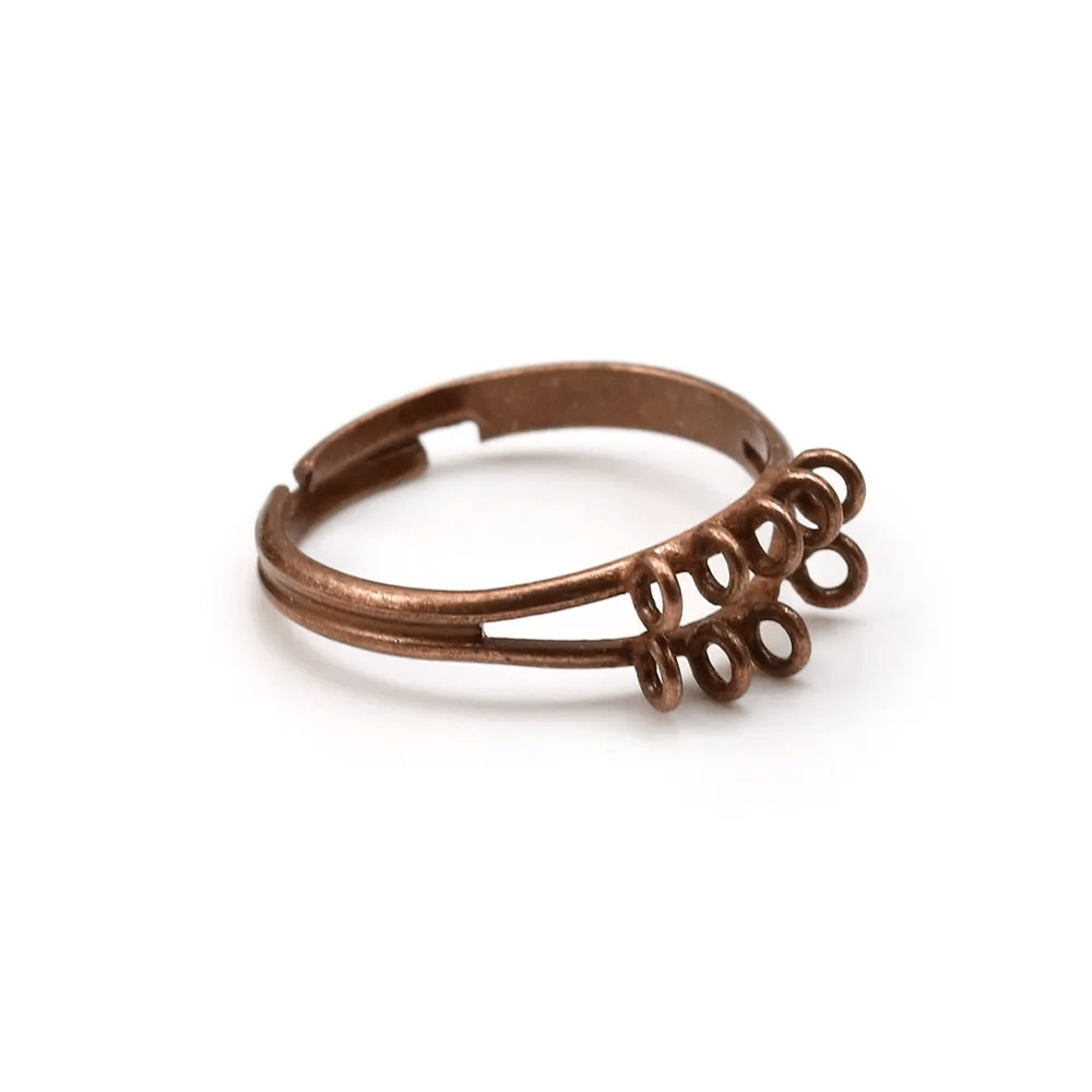 Bague réglable de couleur cuivre, 10 anneaux, x 1pc