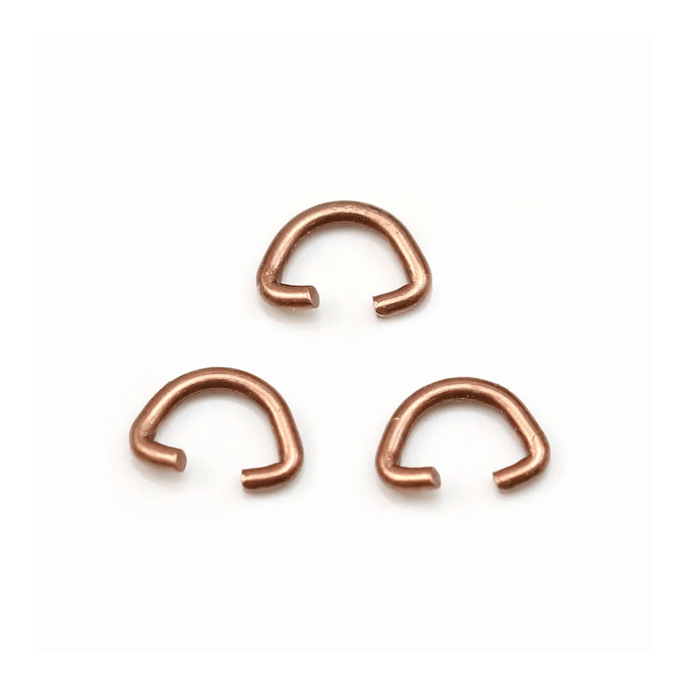 Bélière de couleur cuivre, en forme de triangle arrondi, 5x7mm x 10pcs
