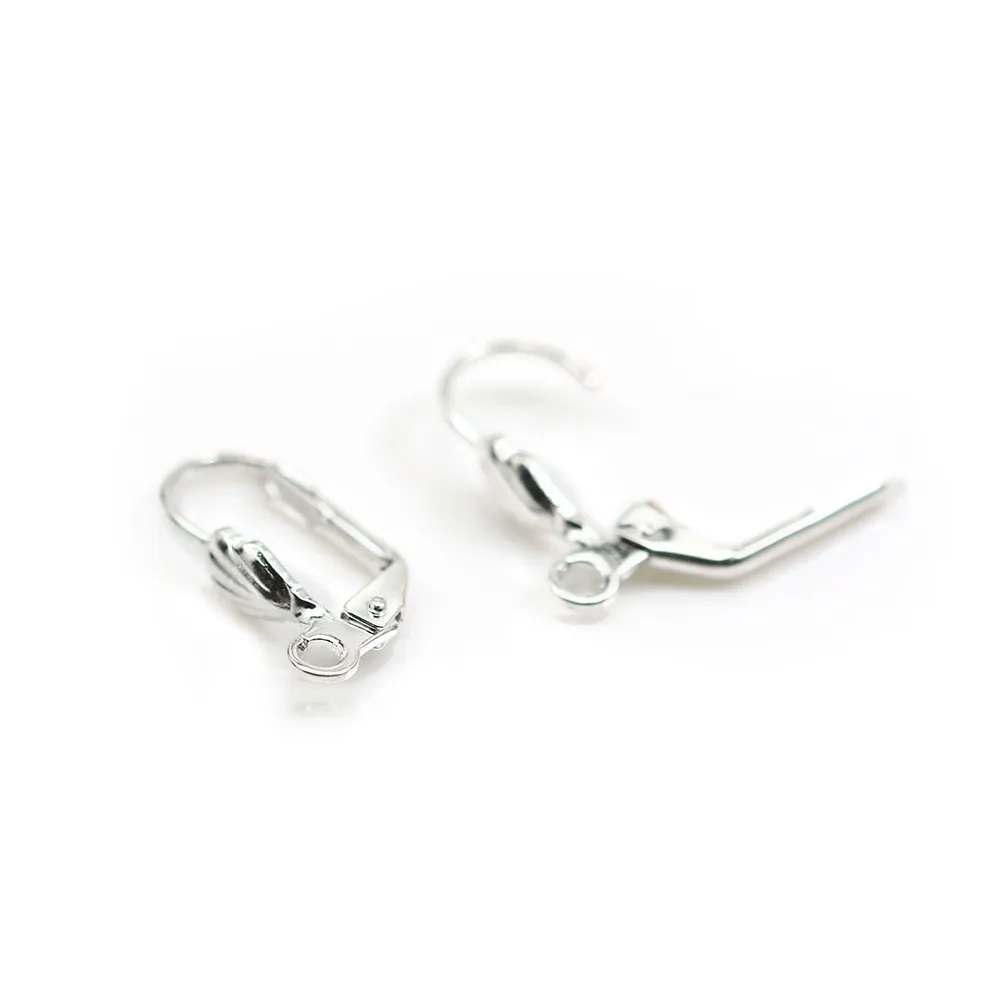 Dormeuse with shell silver tone  x 16mm x 4pcs