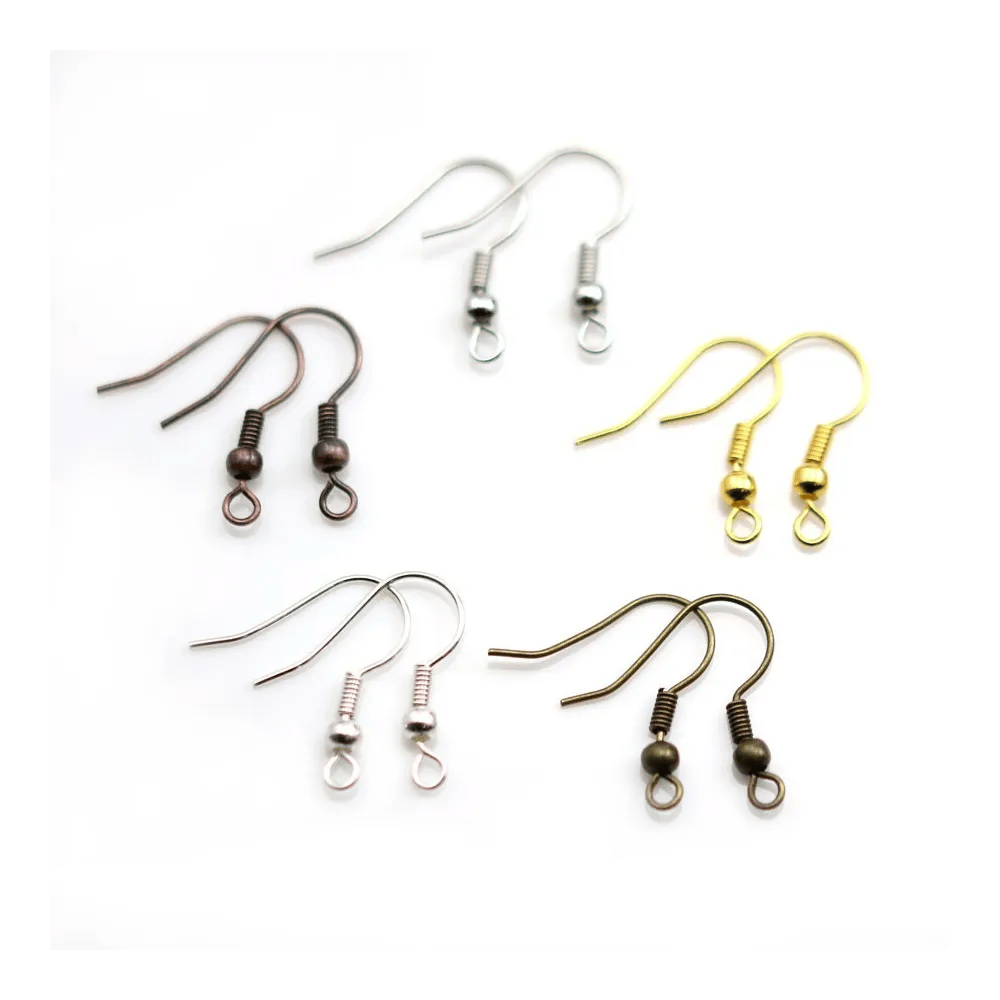 Crochets d'oreilles ressort avec boule  19mm x 20pcs