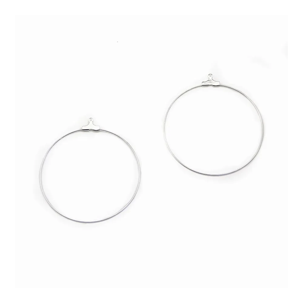 Créole pour crochet argenté 50mm  x 20pcs