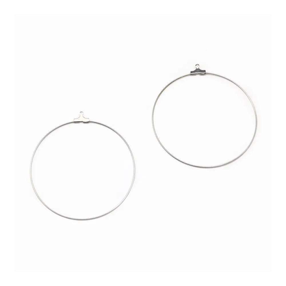 Créole pour crochet argent rhodié 60mm x 20pcs