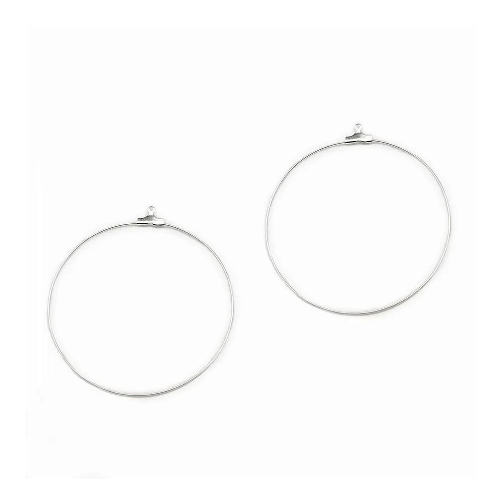 Créole pour crochet argenté 60mm x 20pcs