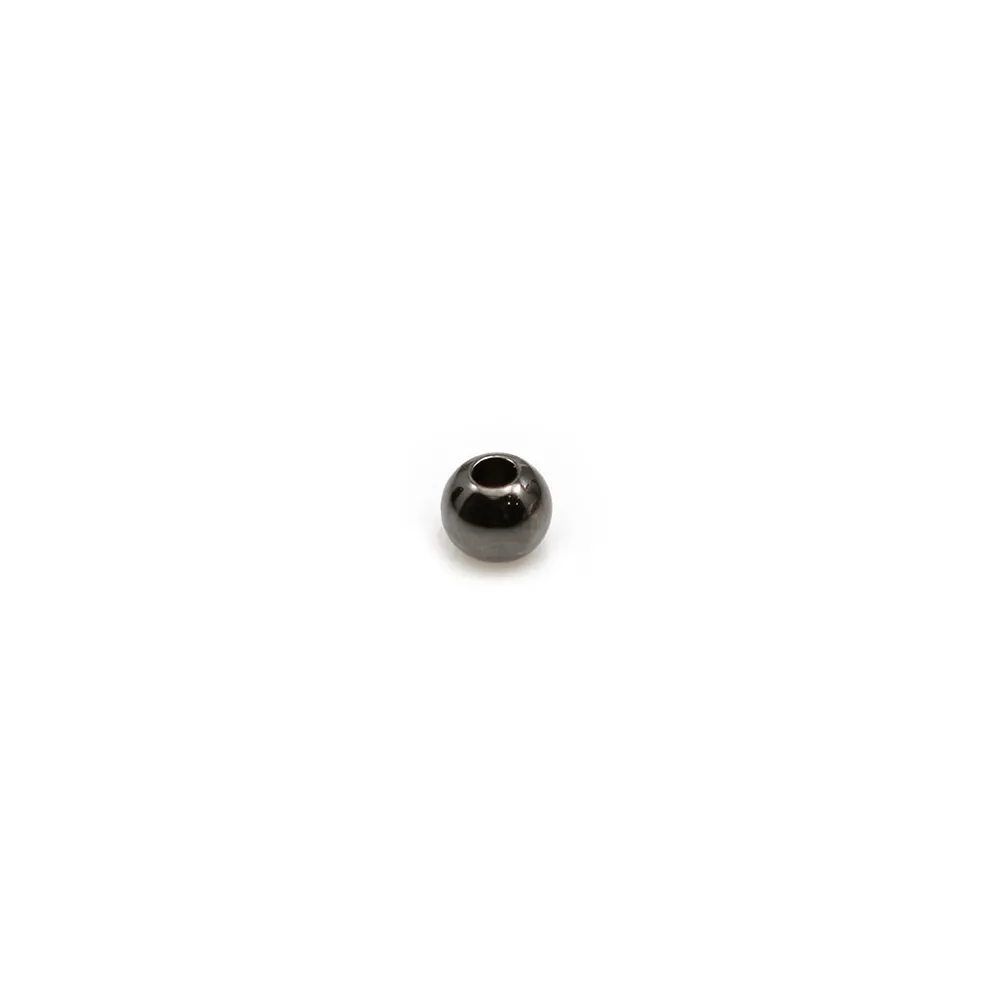 Perles en forme de boule, en métal de couleur noire, 1.0 * 3mm x 50pcs