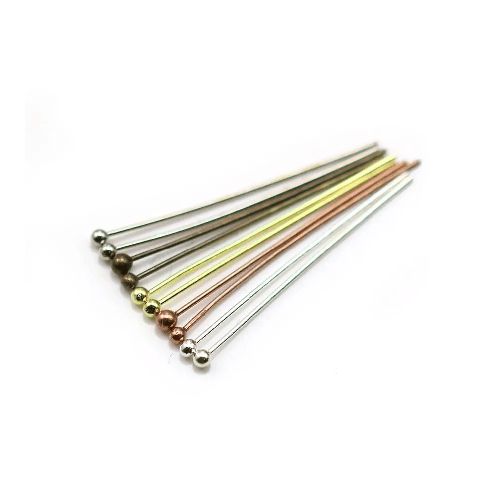 Ball Head pin silver tone x 24mm x 50pcs
