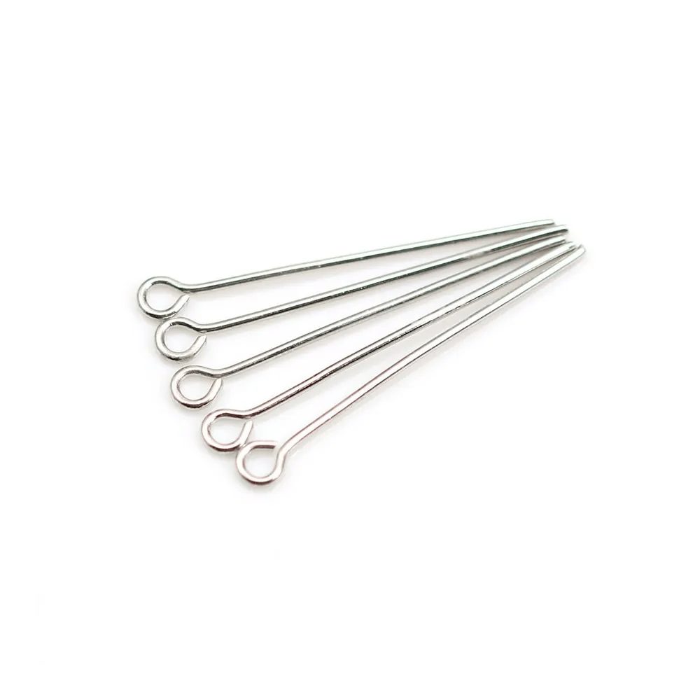 Clou en métal, avec "tête" en anneaux rond ouvert, 0.8 * 30mm x 200pcs