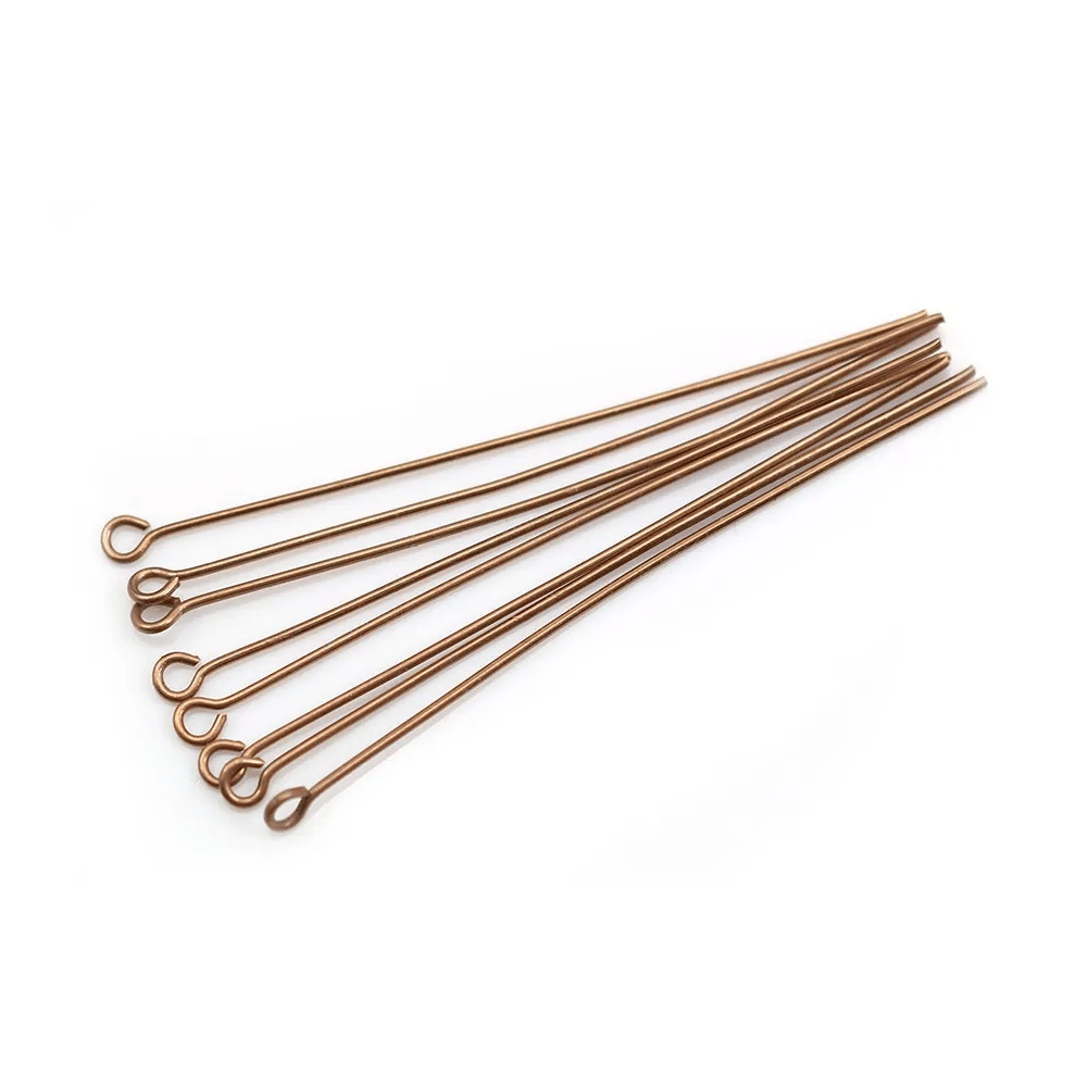 Clou en métal, avec "tête" en anneaux rond ouvert, 0.8 * 60mm x 200pcs