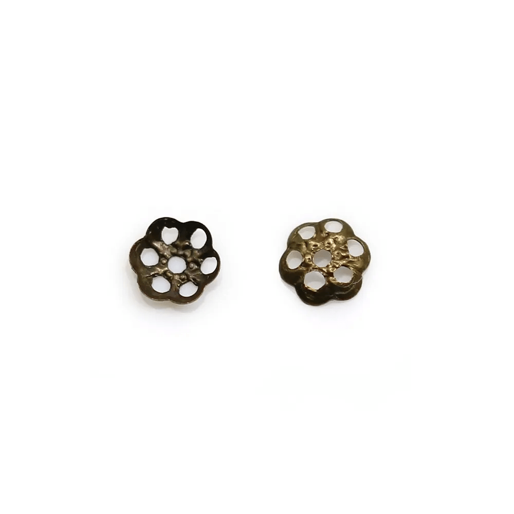 Cup on metal in bronze color, in shape of a flower, 4mm x 100pcs