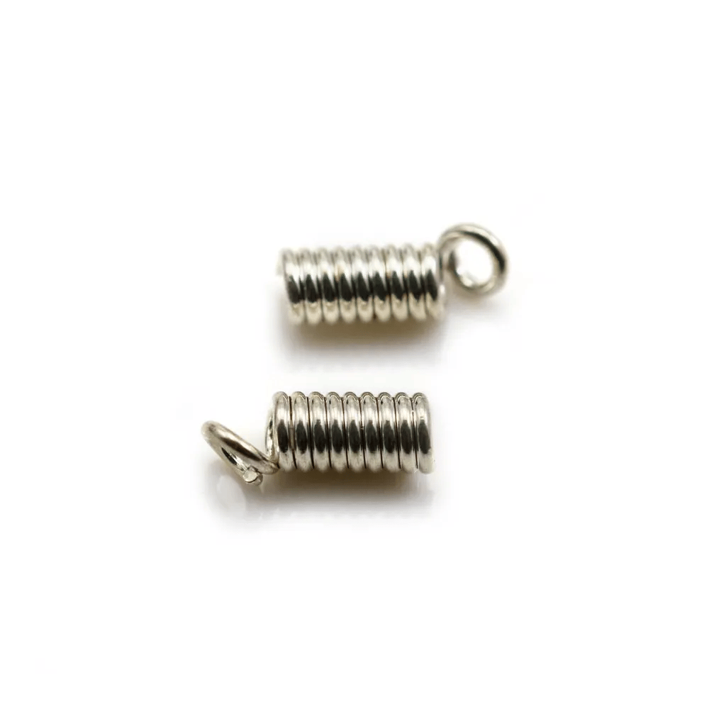 Embouts à ressort en métal pour cordon et cuir 4mm x 2pcs