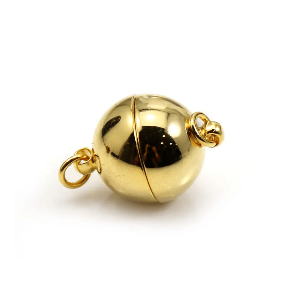 Fermoir de forme ronde, aimanté, en métal de différentes couleurs, 12mm x 1pc