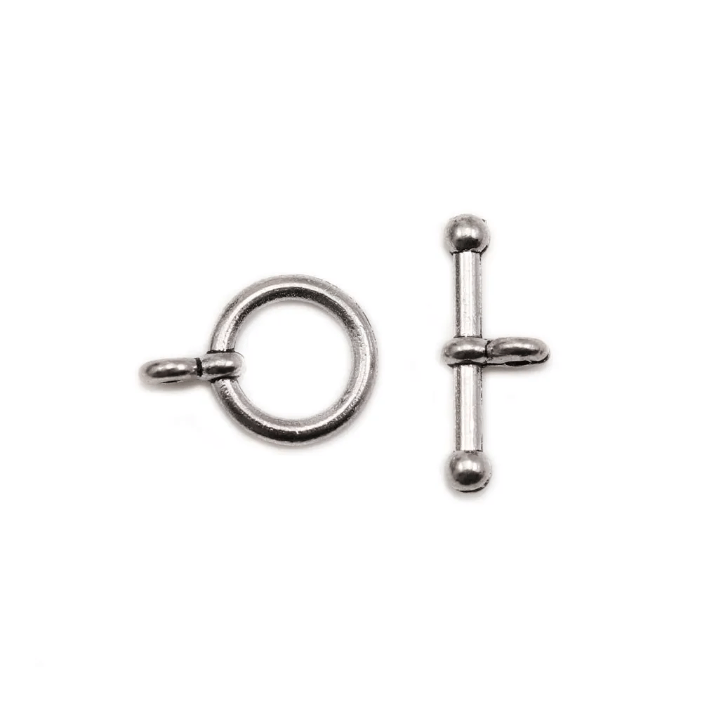 Fermoir "OxT" en métal, argent vieilli ou bronze 12mm x 2pcs