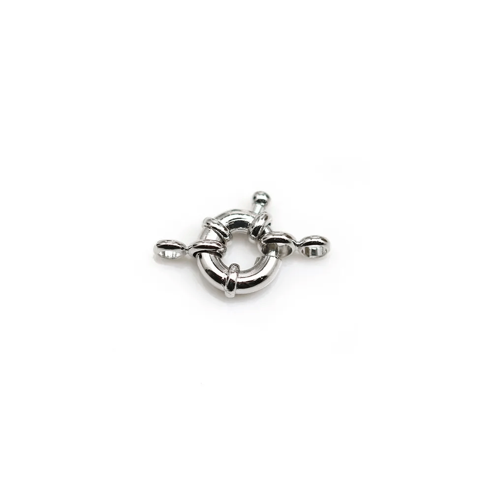 Clasp in the shape of a buoy, in silver metal, 9.5mm x 1pc