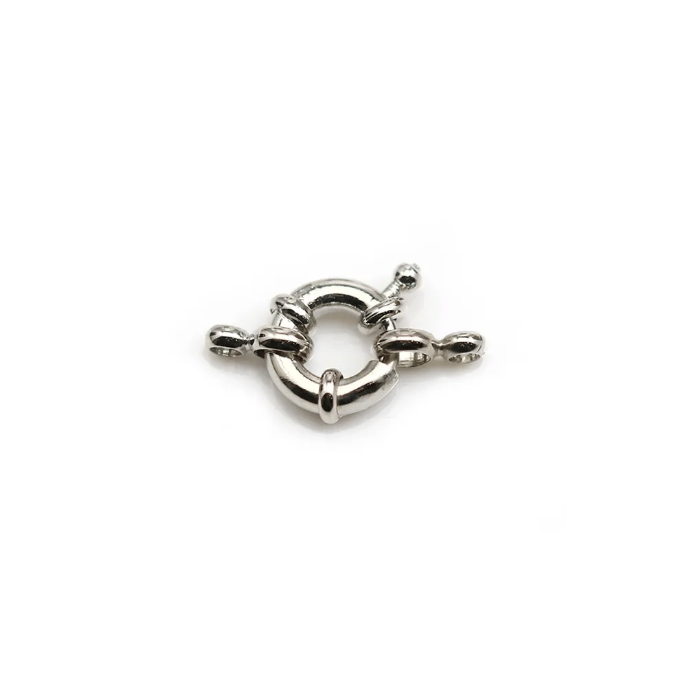Clasp in the shape of a buoy, in silver metal, 13mm x 1pc