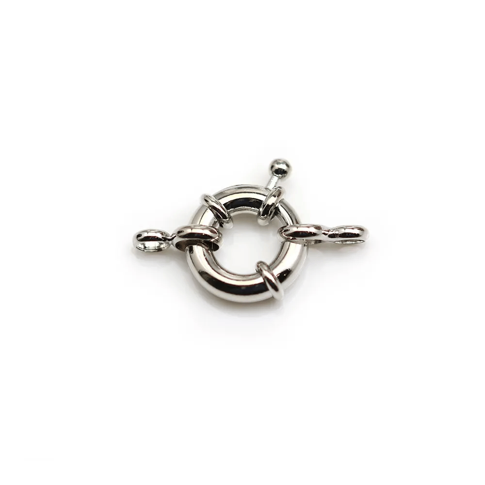 Clasp in the shape of a buoy, in silver metal, 15mm x 1pc