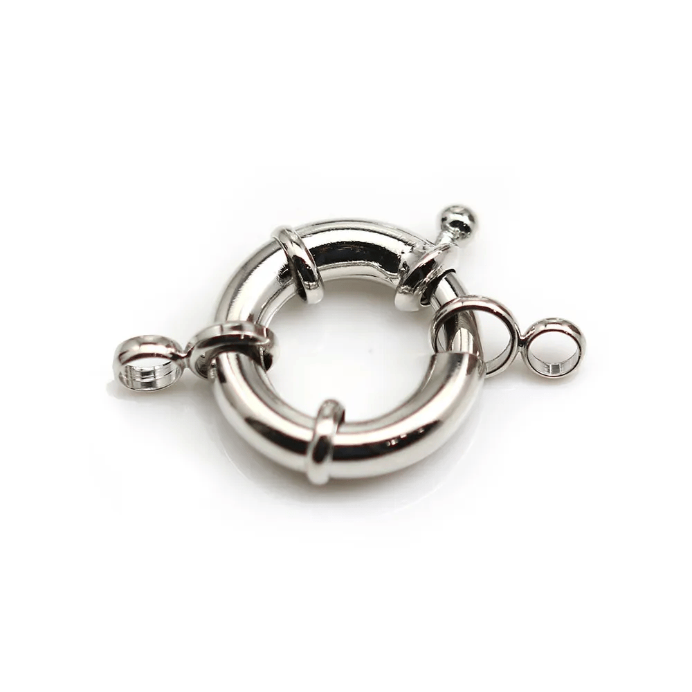 Clasp in the shape of a buoy, in silver metal, 21mm x 1pc