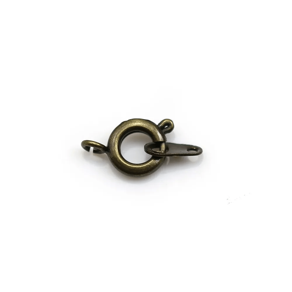 Fermoir à ressort ,bronze , 7mm x 5 pcs