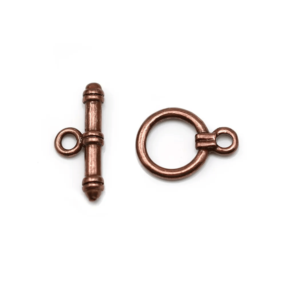 Fermoir "OxT" en métal, de couleur cuivre, 12mm x 2pcs