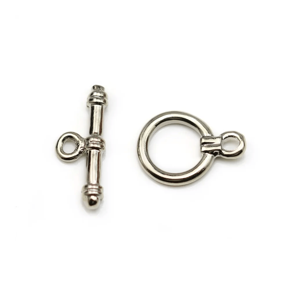 Clasp "O * T" in metal, on old silver color, 12mm x 2pcs
