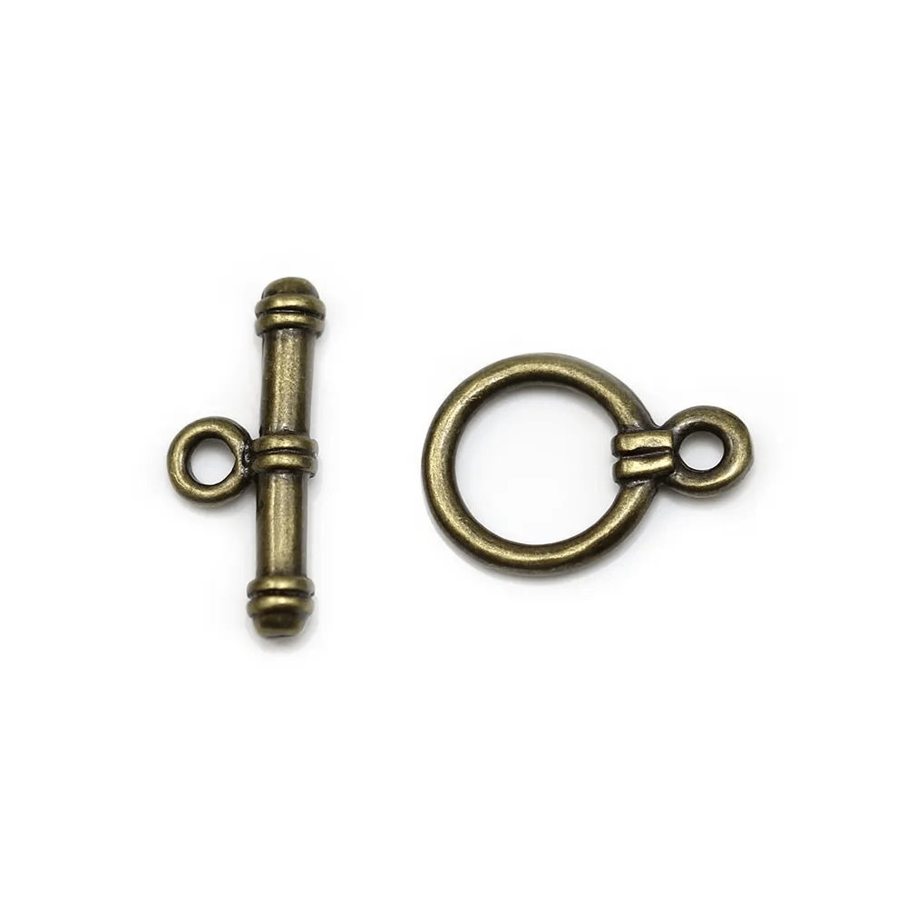Fermoir "OxT" en métal, de couleur bronze, 15mm x 2pcs