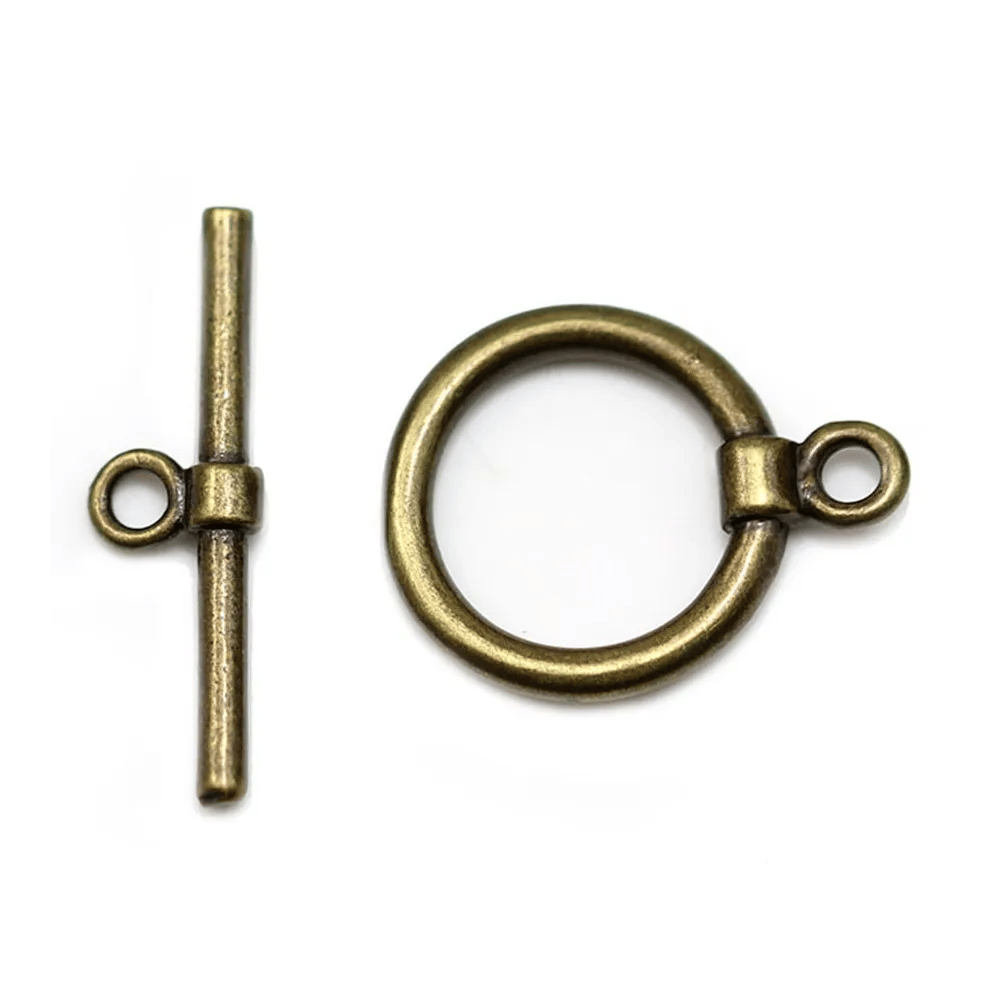 Fermoir "OxT" en métal lisse, de couleur bronze, 15mm x 2pcs