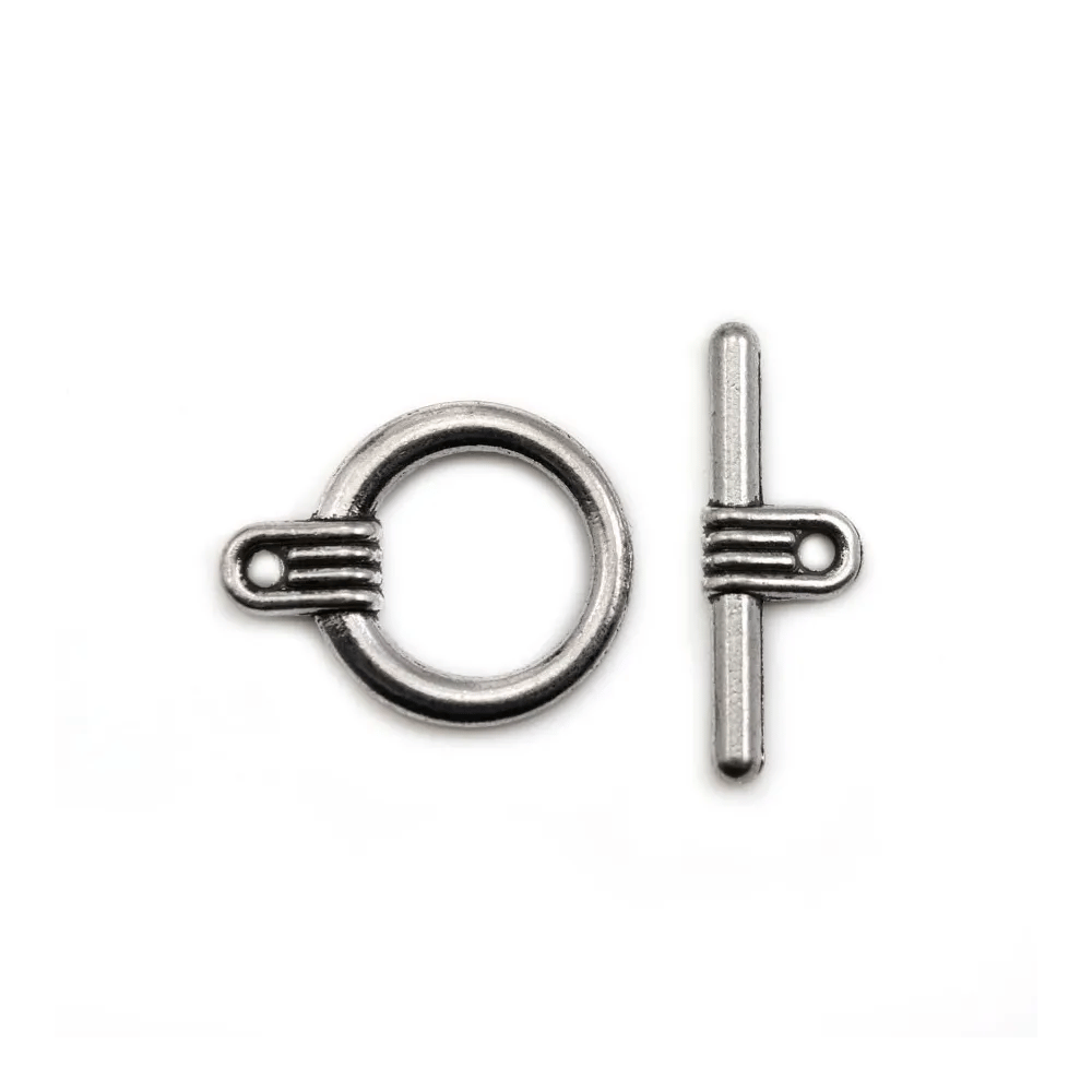 Fermoir "OxT" en métal, de couleur argent vieilli ou bronze 16mm x 2pcs