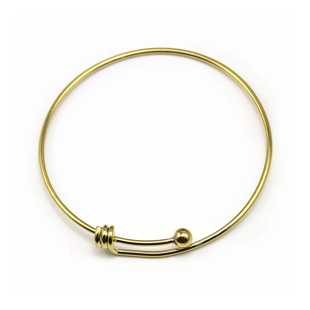Bracelet réglable, en métal de couleur doré, 68mm x 1pc
