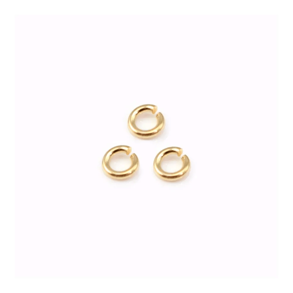 Anneaux ouverts plaqués par "flash" or sur laiton 0.5x4mm x 50pcs