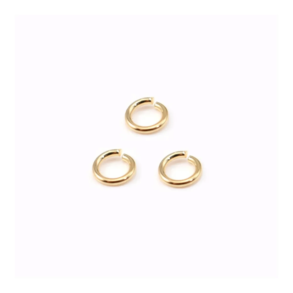 Anneaux ouverts plaqués par "flash" or sur laiton 0.8x5mm x 25pcs