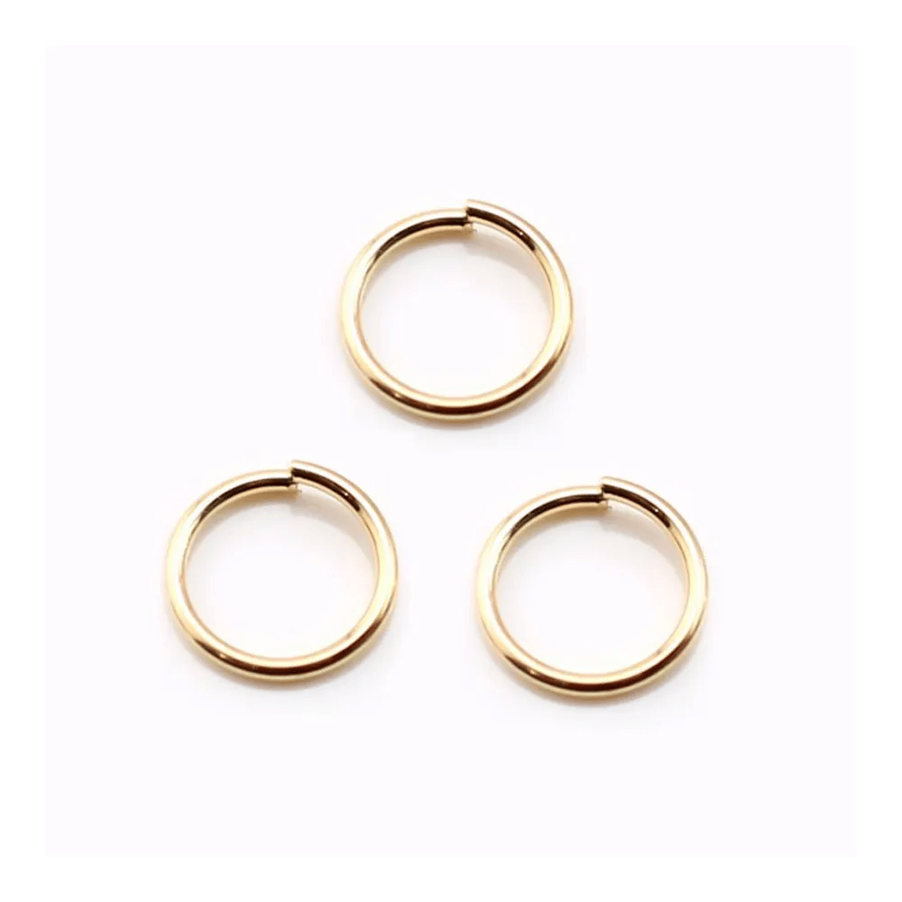 Anneaux ouverts plaqué par "flash" or sur laiton 0.8x8mm x 40pcs