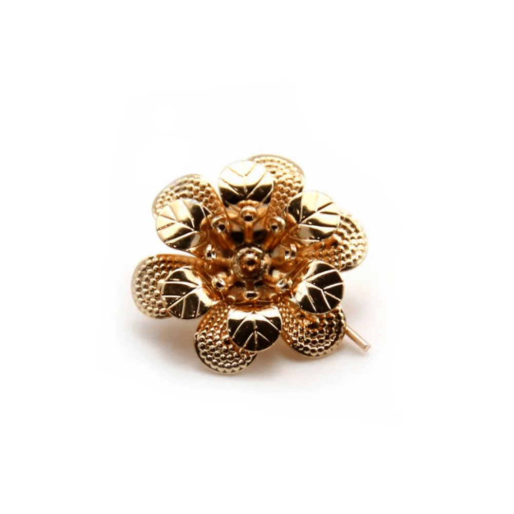 Fleur doré sur laiton 17mm x 4pcs