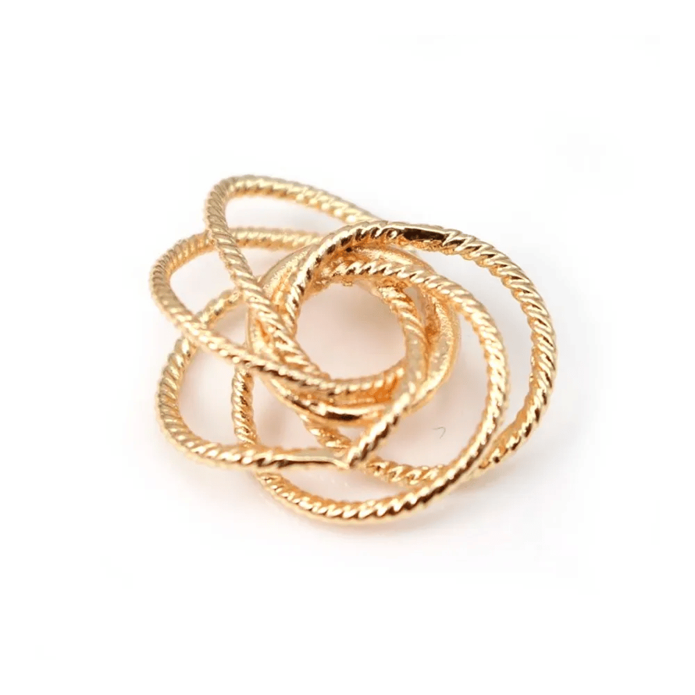 Rose des sables dorée sur laiton 17x18.5mm x 1pc