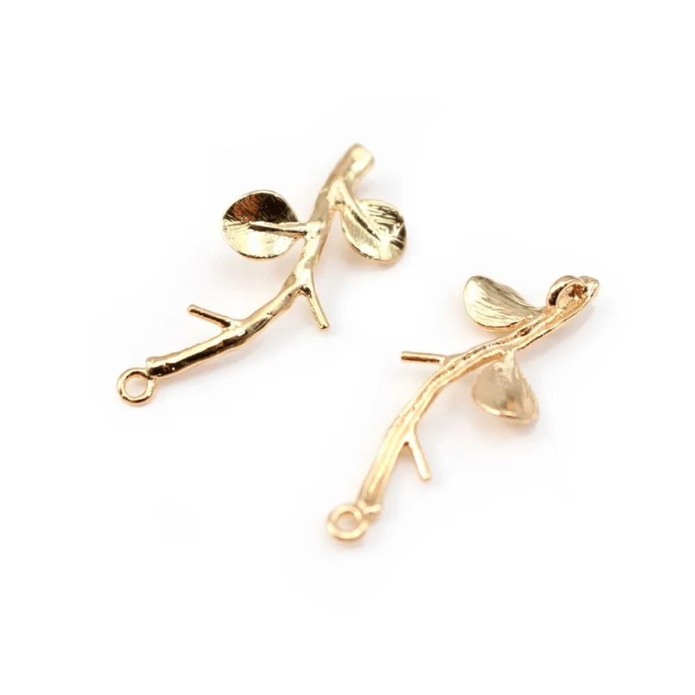  Branch of tree by "flash" Gold on brass 10x25mm x 1pc