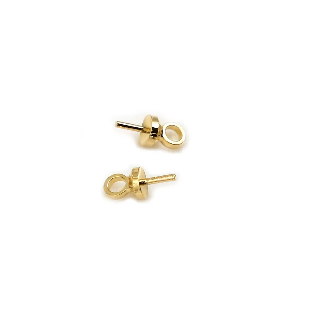 Bélière coupelle pour perle semi percée Plaquée par 15 pcs