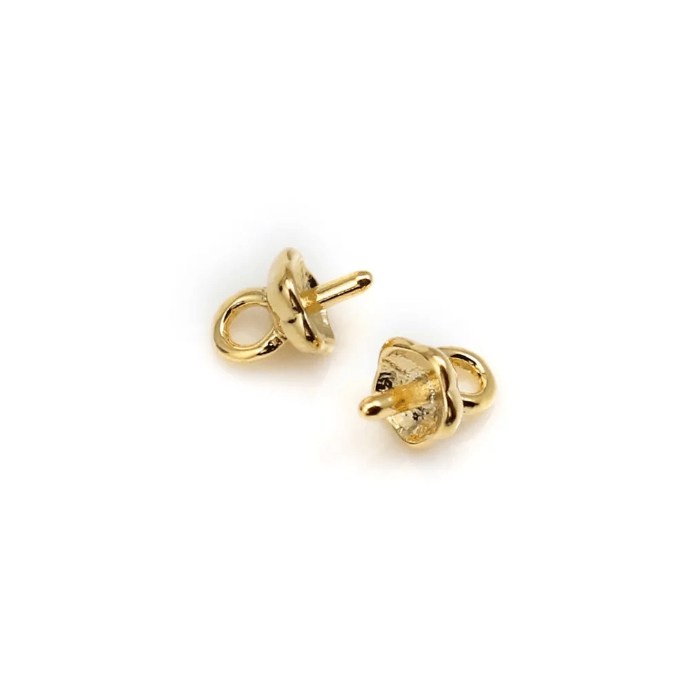  bail for half-drilled pearls, by "flash" Gold on brass 3mm x 4pcs