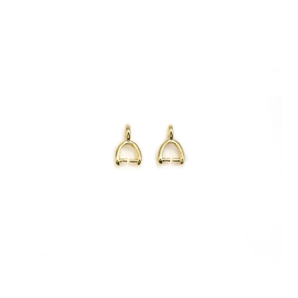  bail for half-drilled pearls, by "flash" Gold on brass 3mm x 4pcs
