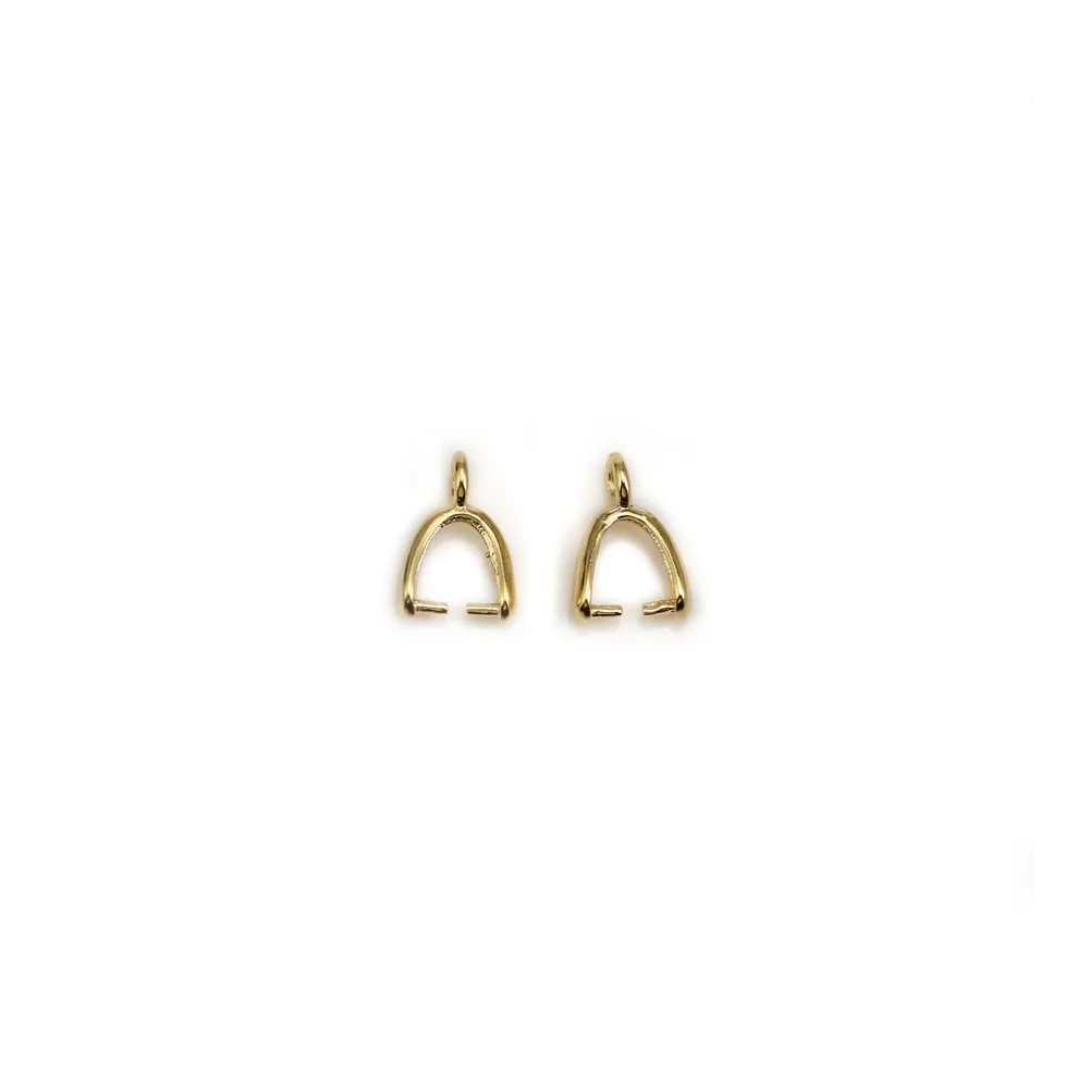  bail for half-drilled pearls, by "flash" Gold on brass 3mm x 4pcs