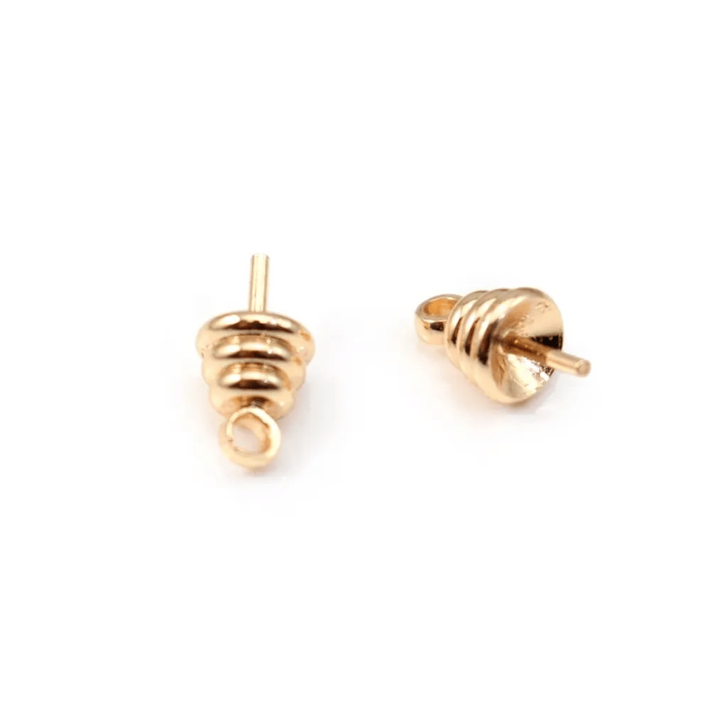 Bélière pour perle Plaquée par "flash" or sur laiton 3mm x 4pcs