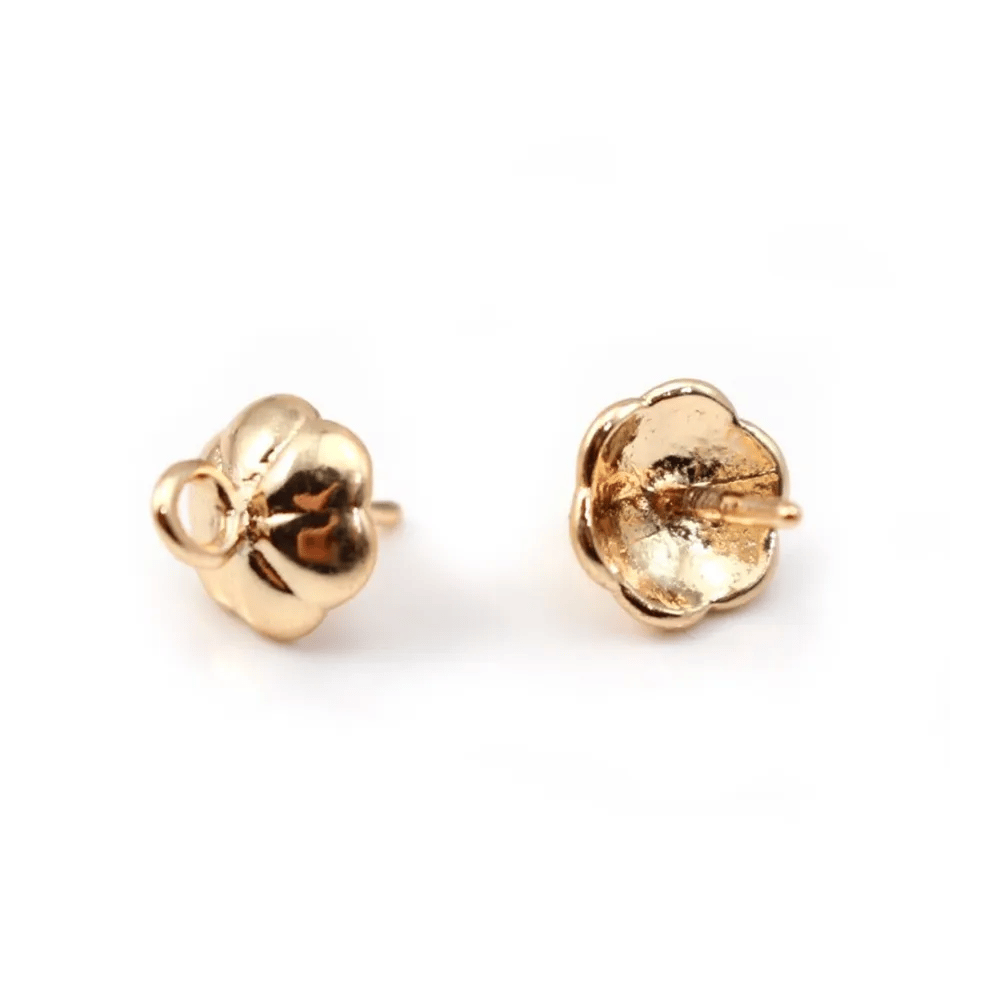 Bélière coupelle pour perle semi percée, dorée sur laiton 7mm x 1pc