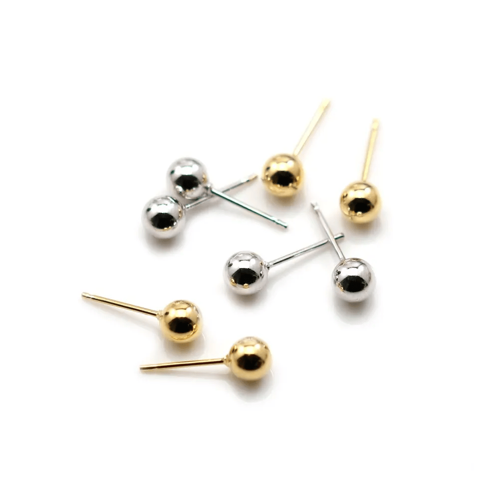 Clou d'oreille en boule 5.5mm  x 10pcs