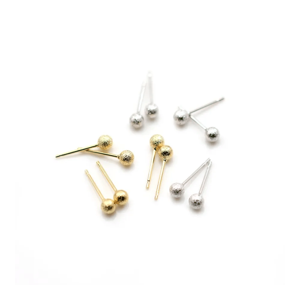 Clou d'oreilles en boule 4mm  x 10pcs