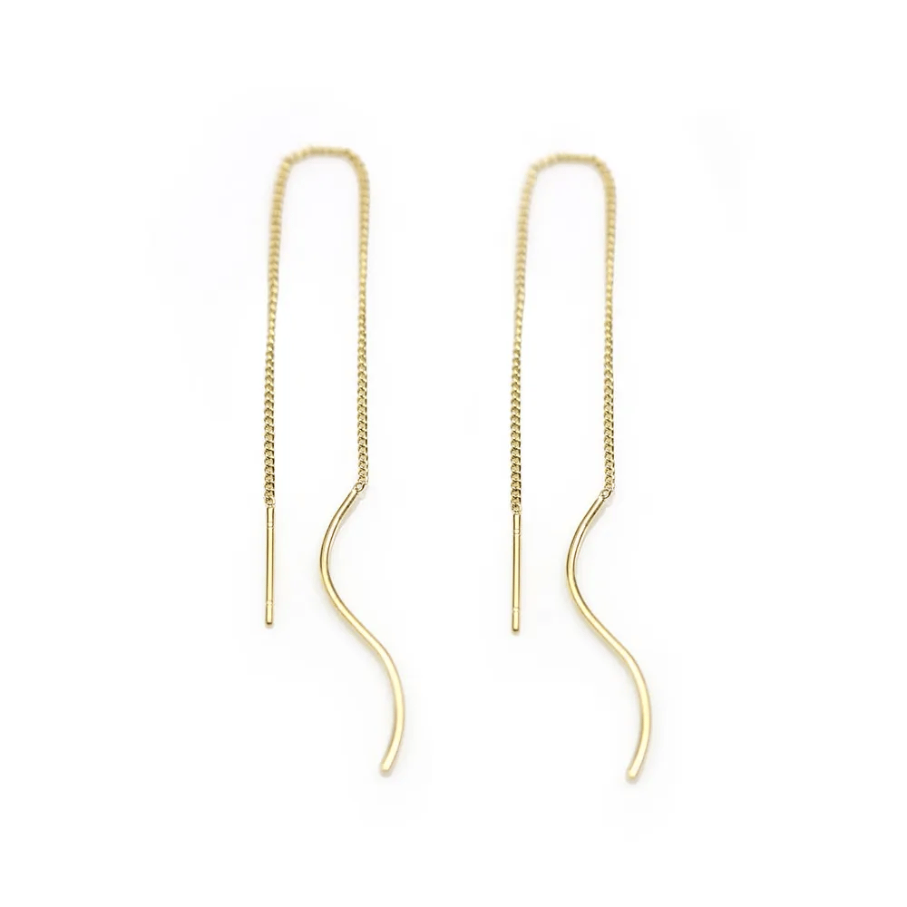 Earrings  by "flash" Gold on brass 2.7x16mm x 2pcs